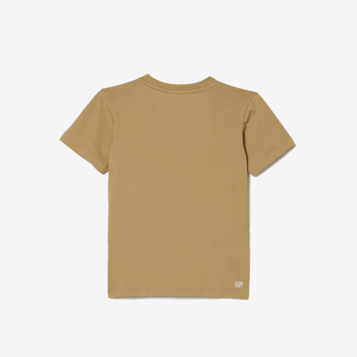 Lacoste SPORT Tennis Technical Jersey Oversized Croc T-Shirt 646T3018 Beige Orange VI2 Kids