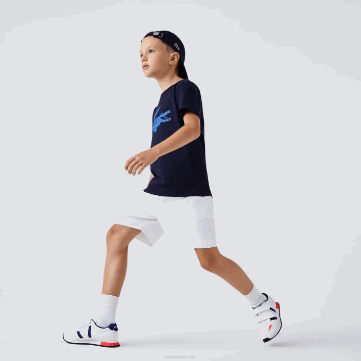 Lacoste SPORT Tennis Technical Jersey Oversized Croc T-Shirt 646T3121 Navy Blue 976 Kids