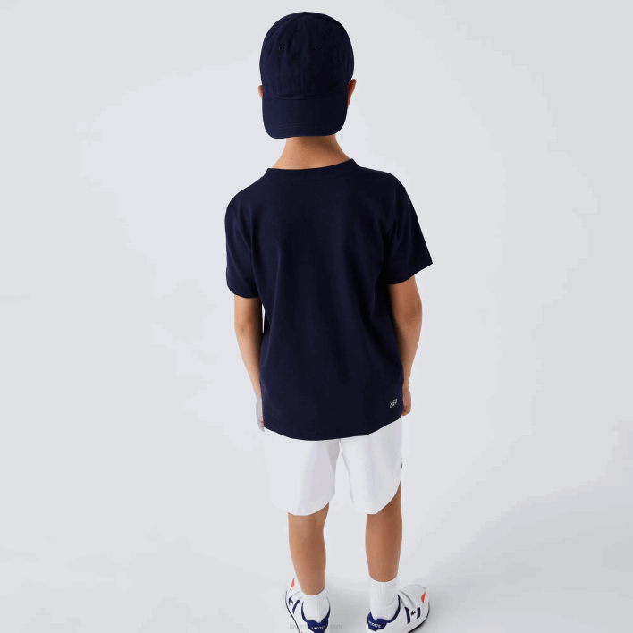 Lacoste SPORT Tennis Technical Jersey Oversized Croc T-Shirt 646T3121 Navy Blue 976 Kids