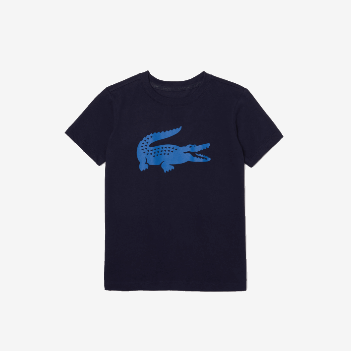 Lacoste SPORT Tennis Technical Jersey Oversized Croc T-Shirt 646T3121 Navy Blue 976 Kids