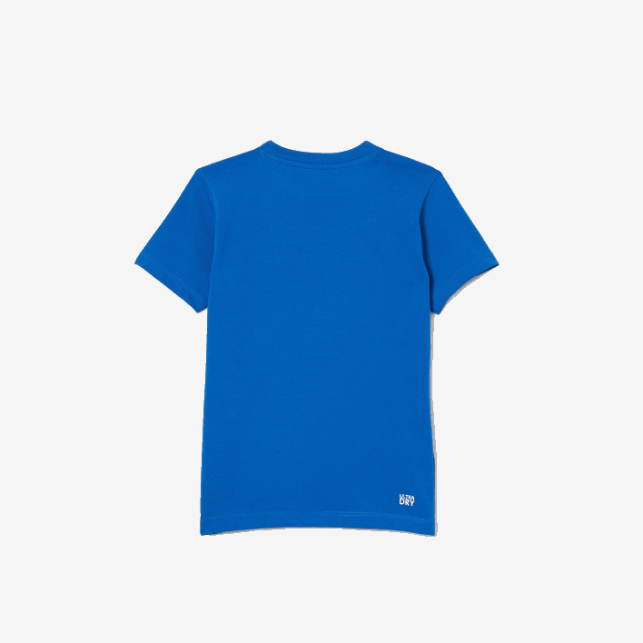 Lacoste SPORT Tennis Technical Jersey Oversized Croc T-Shirt 646T3157 Blue White LUX Kids