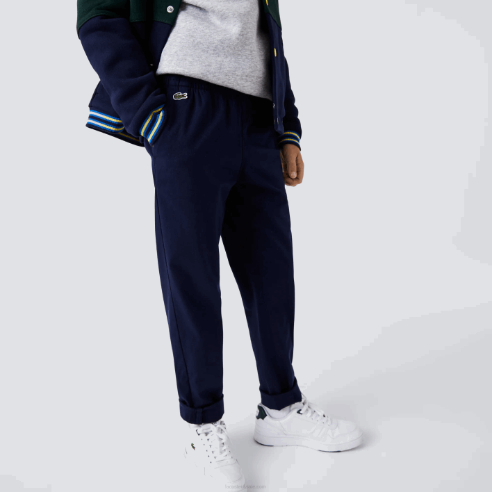 Lacoste Stretch Cotton Gabardine Chinos 646T3269 Navy Blue 166 Boys