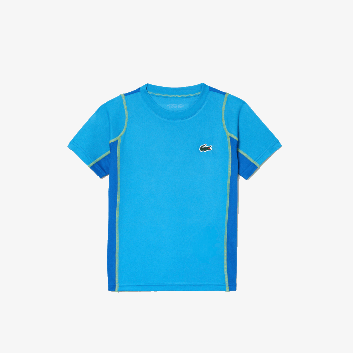 Lacoste Tennis Colorblock Pique T-Shirt 646T3009 Blue Yellow CDD Boys