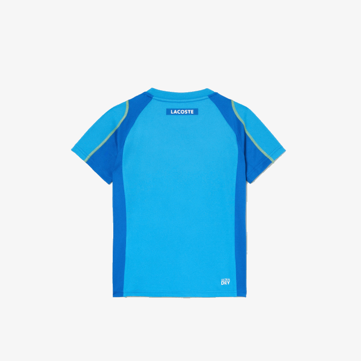 Lacoste Tennis Colorblock Pique T-Shirt 646T3009 Blue Yellow CDD Boys