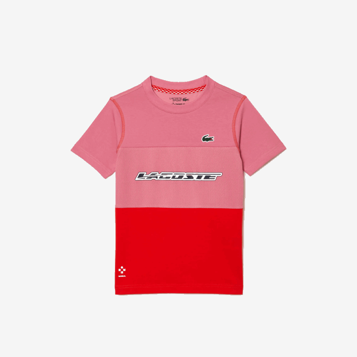 Lacoste Tennis x Daniil Medvedev Jersey T-Shirt 646T3004 Pink Red Blue C1Y Boys