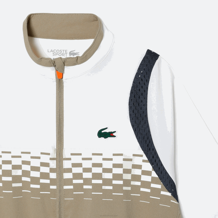 Lacoste Tennis x Daniil Medvedev Jogger Set 646T3042 Beige White Blue Orange WRI Boys