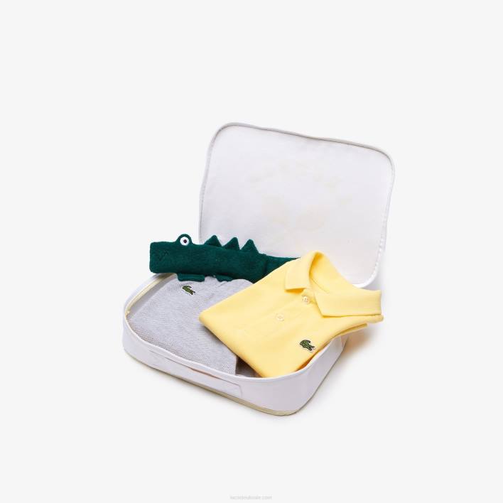 Lacoste Toy And Organic Cotton Pajamas Box Set 646T2983 Grey Chine Yellow 8LB Kids
