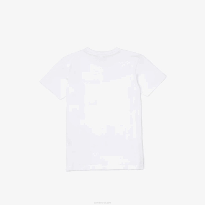 Lacoste V-Neck Cotton T-Shirt 646T3129 White 001 Kids