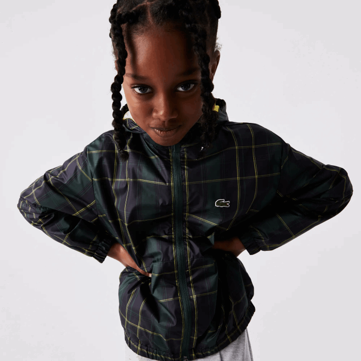 Lacoste Water-Repellent Windbreaker 646T3262 Navy Blue Green Yellow 9DW Kids