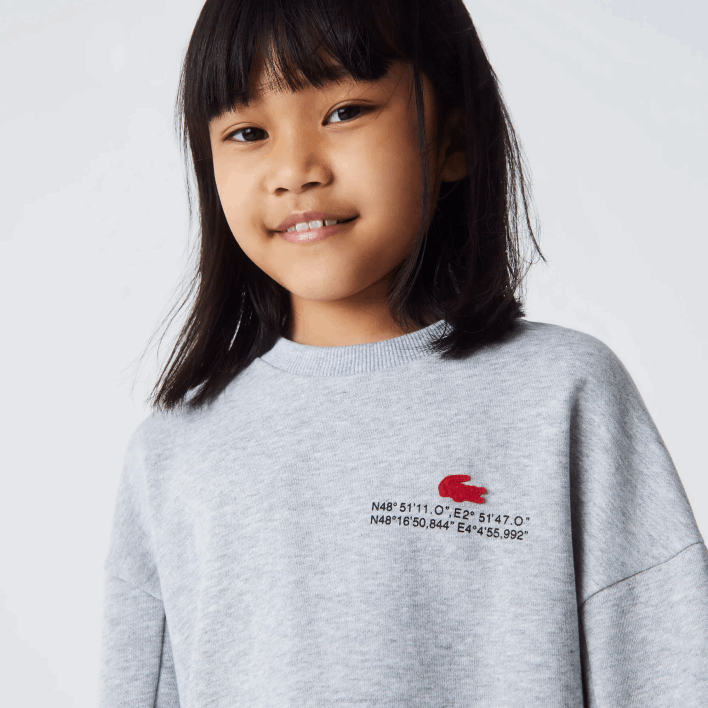 Lacoste Cotton Fleece Sweatshirt Dress 646T3271 Grey Chine CCA Girls