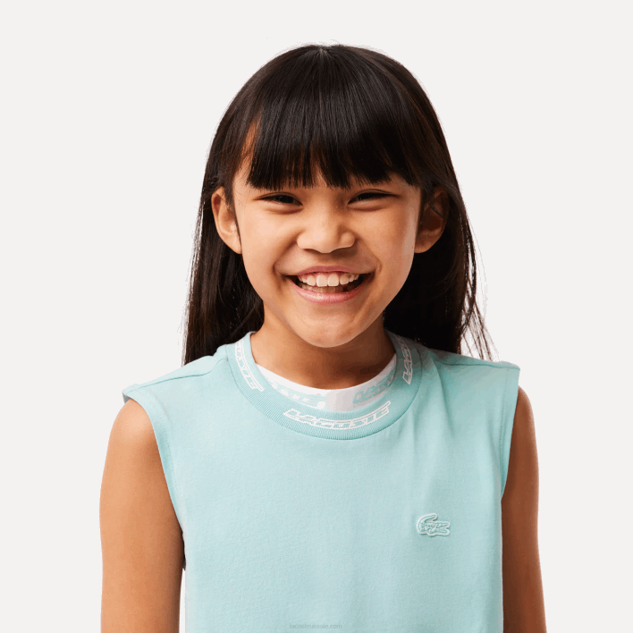Lacoste Cotton Jersey Sleeveless T-Shirt 646T3016 Mint LGF Girls