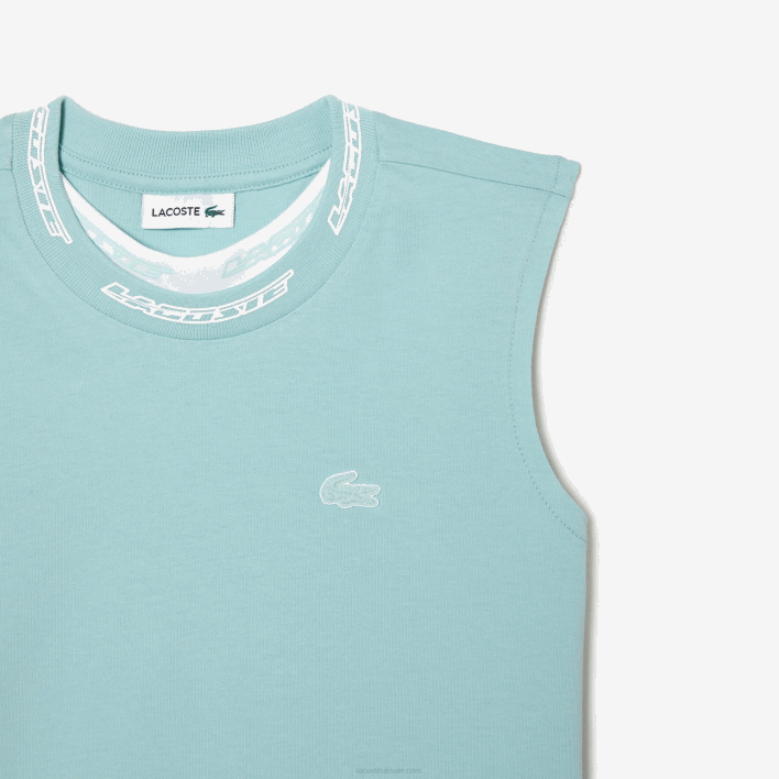 Lacoste Cotton Jersey Sleeveless T-Shirt 646T3016 Mint LGF Girls