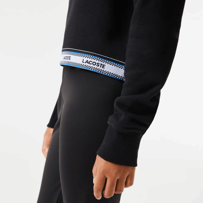 Lacoste Printed Band Short Sweatshirt 646T3206 Black 031 Girls