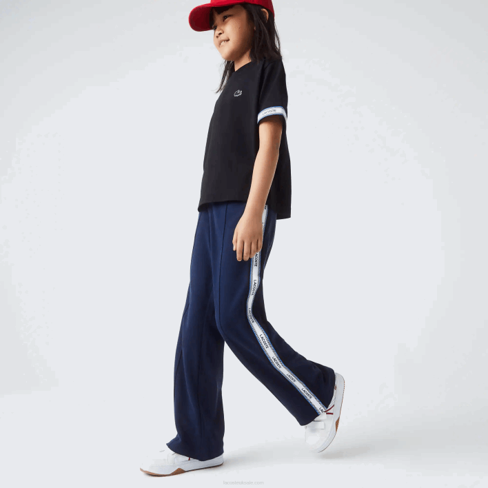 Lacoste Side Bands Oversized Pants 646T3289 Navy Blue 166 Girls