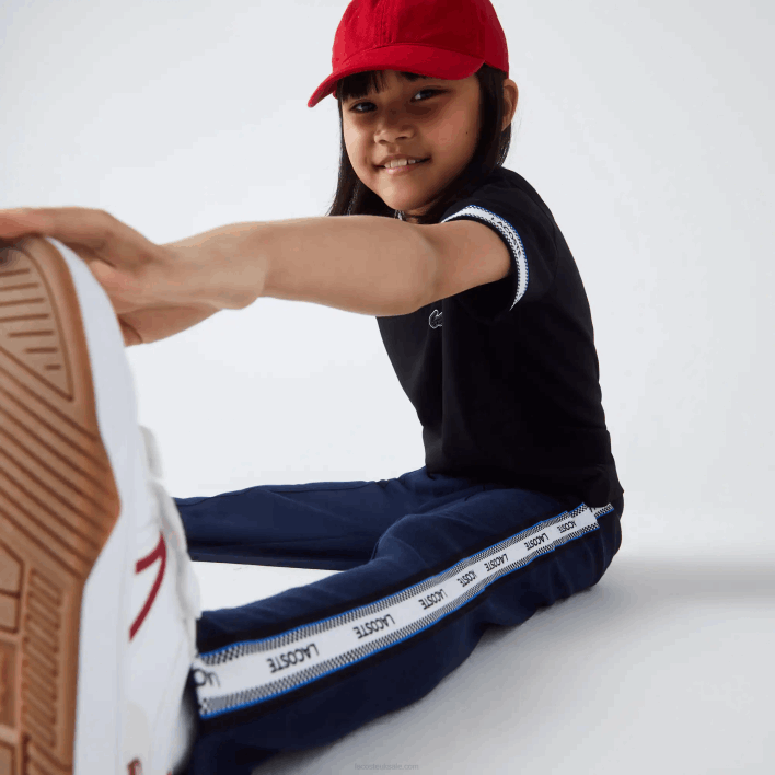 Lacoste Side Bands Oversized Pants 646T3289 Navy Blue 166 Girls