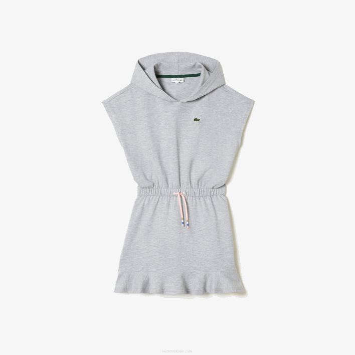 Lacoste Stretch Pique Sleeveless Sweater Dress 646T3095 Grey Chine CCA Girls