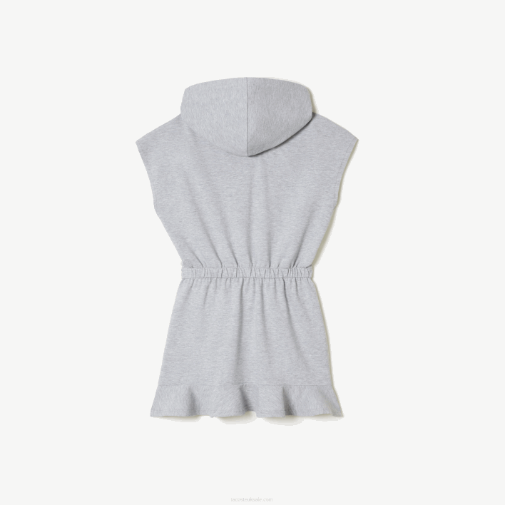 Lacoste Stretch Pique Sleeveless Sweater Dress 646T3095 Grey Chine CCA Girls