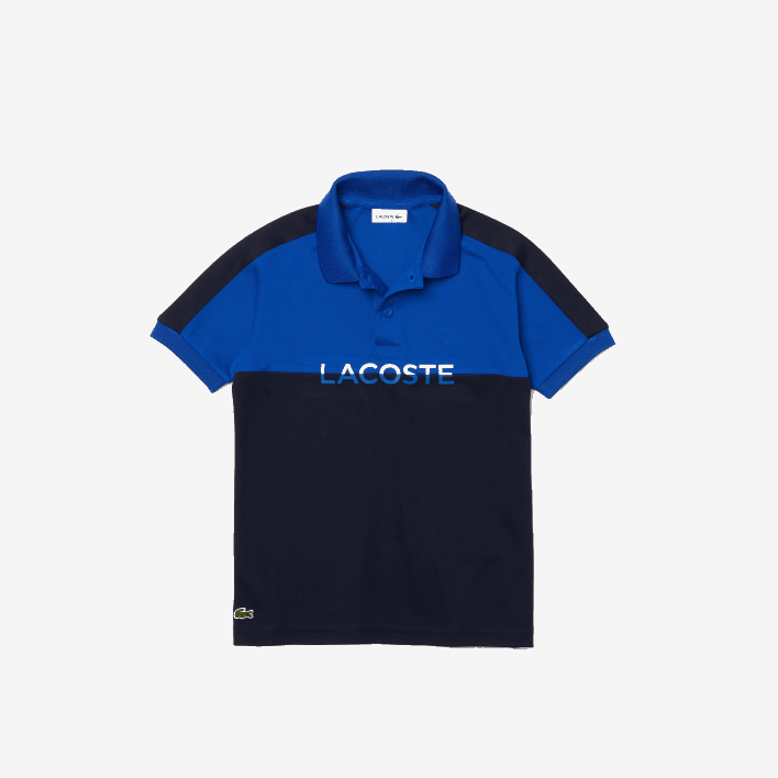 Lacoste Breathable Colourblock Pique Polo Shirt 646T3183 Navy Blue MT5 Boys