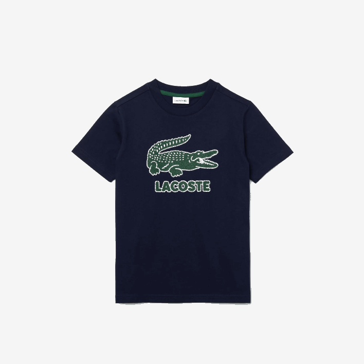 Lacoste Crew Neck Vintage Logo Cotton T-Shirt 646T3152 Navy Blue 166 Boys