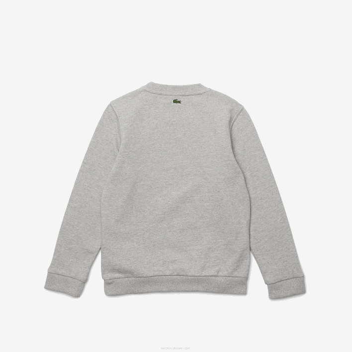 Lacoste Crocodile Print Fleece Sweatshirt 646T3244 Grey Chine White W9D Kids