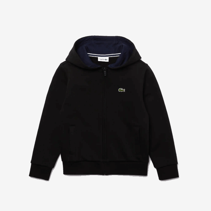 Lacoste SPORT Tennis Zippered Fleece Sweatshirt 646T3260 Black Navy Blue DY4 Kids