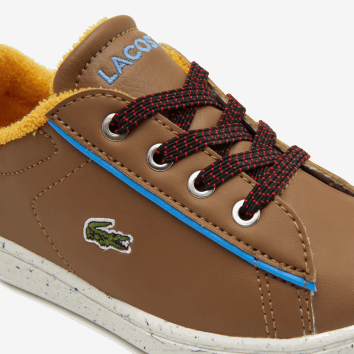 Lacoste Carnaby Winter Synthetic Outdoor Shoes 646T2993 Brown Light Blue 2G7 Infants