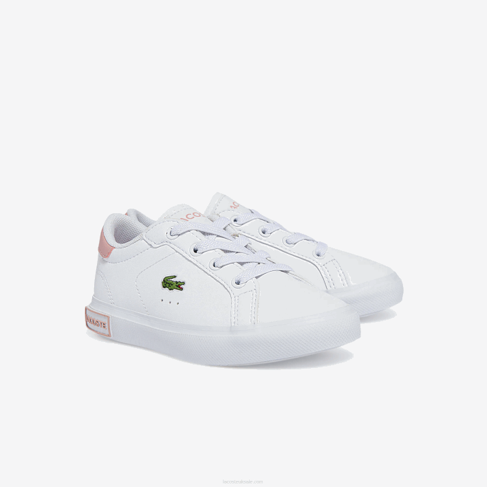 Lacoste Powercourt Synthetic Sneakers 646T2936 White & Light Pink 1Y9 Infants