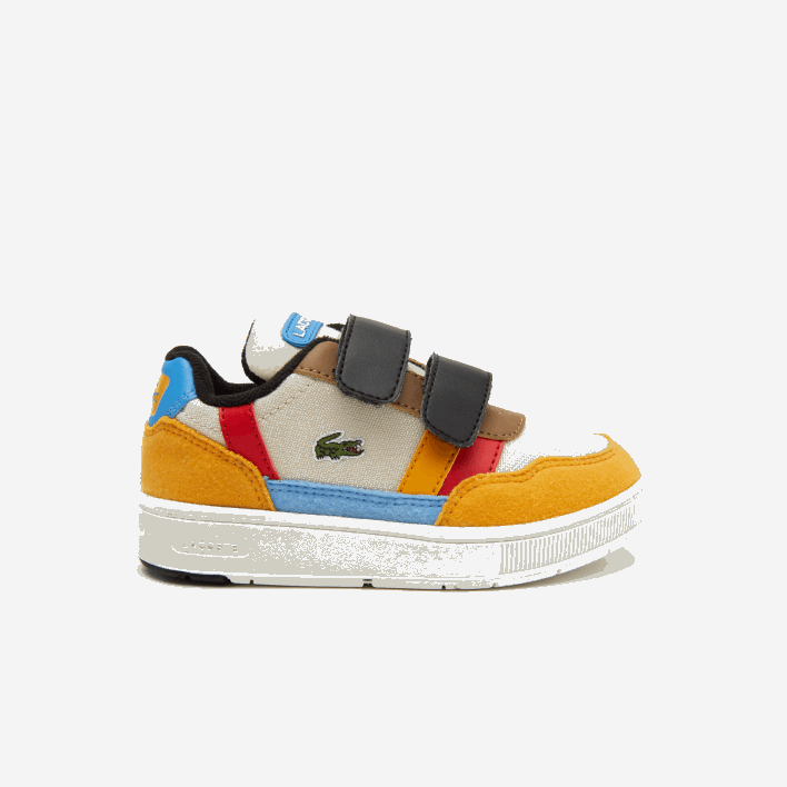 Lacoste T-Clip Winter Synthetic Outdoor Shoes 646T2992 Off White & Yellow HT3 Infants