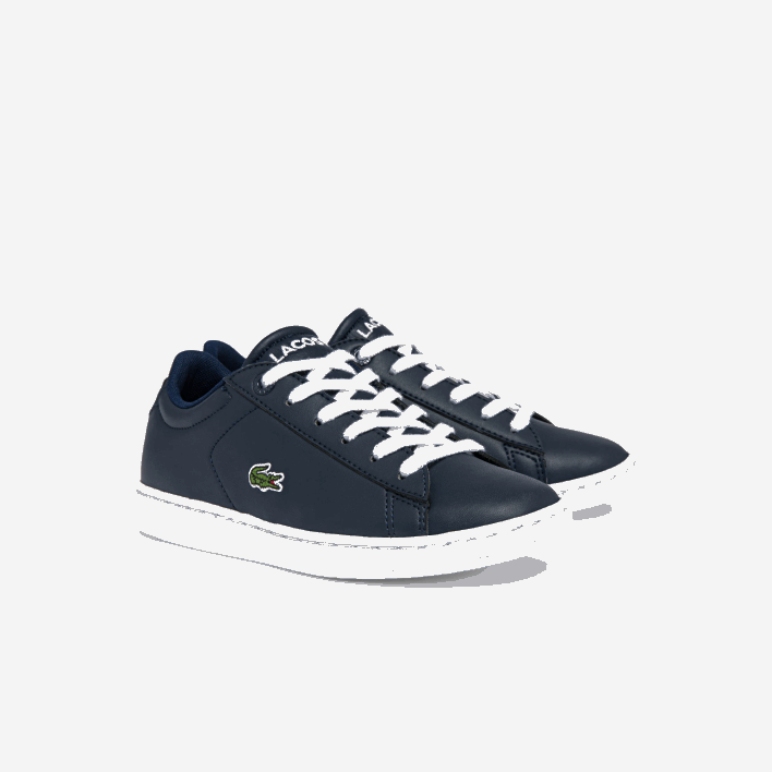 Lacoste Carnaby Synthetic Color Contrast Sneakers 646T3256 Navy & White 092 Kids