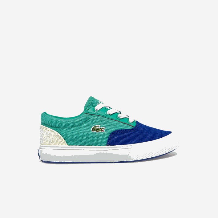 Lacoste Jump Serve Lace Canvas Sneakers 646T2976 Blue Green BG3 Infants