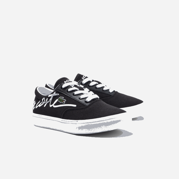 Lacoste Jump Serve Lace Textile Sneakers 646T3305 Black & White 312 Kids