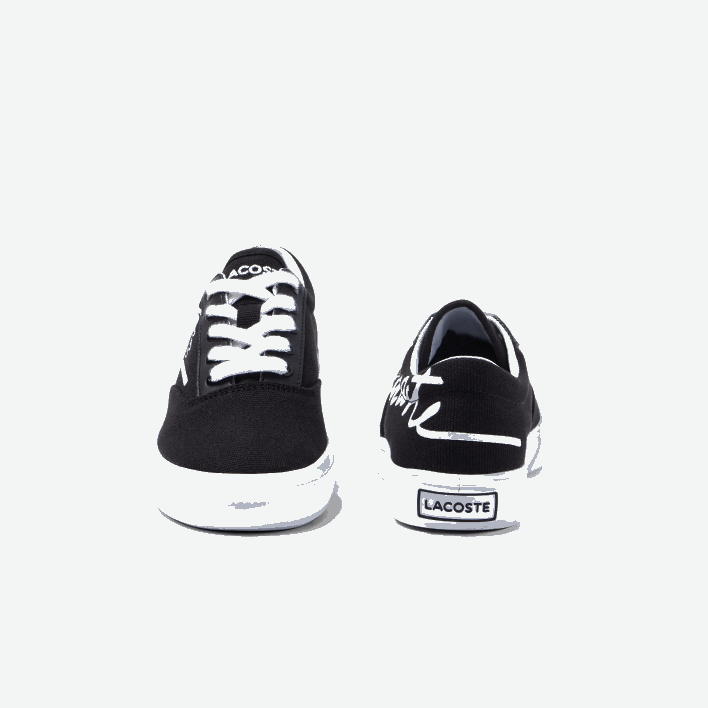 Lacoste Jump Serve Lace Textile Sneakers 646T3305 Black & White 312 Kids