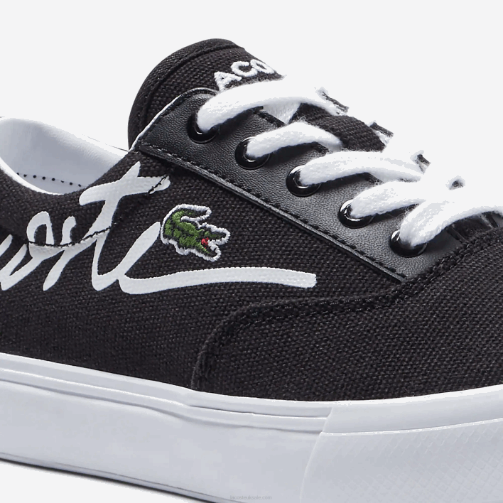 Lacoste Jump Serve Lace Textile Sneakers 646T3305 Black & White 312 Kids
