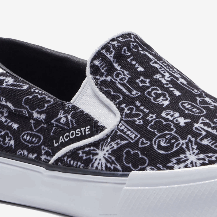 Lacoste Jump Serve Textile Slip On 646T2968 Black & White 312 Infants