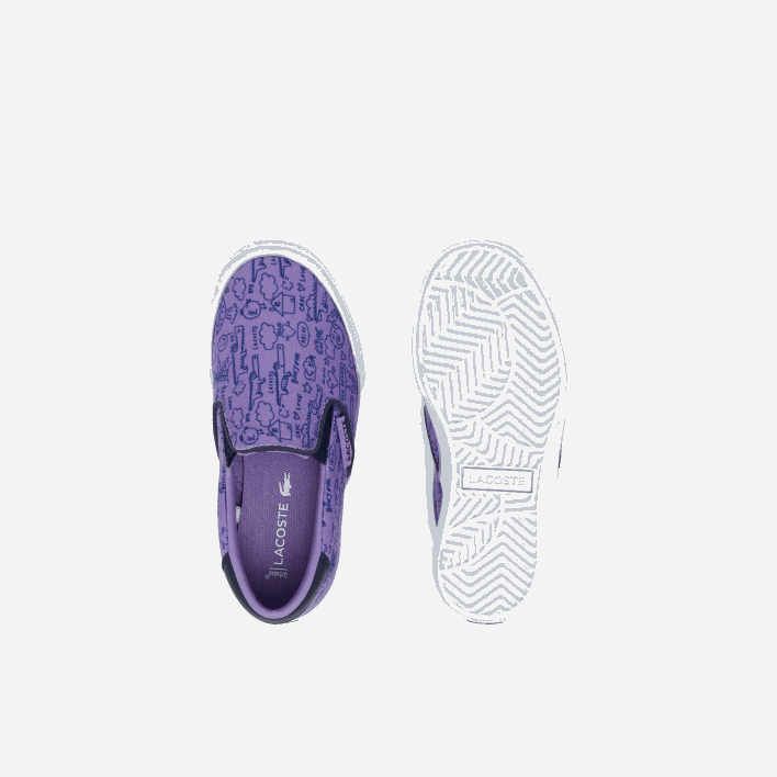 Lacoste Jump Serve Textile Slip On 646T2969 Purple White 84X Infants
