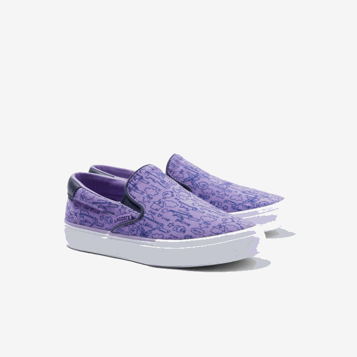 Lacoste Jump Serve Textile Slip On 646T3235 Purple White 84X Kids