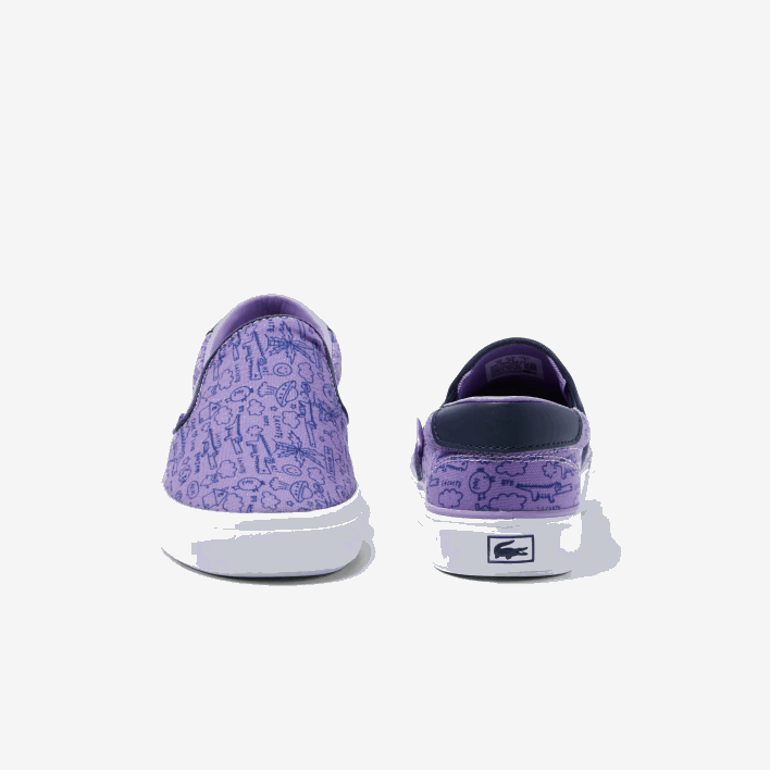 Lacoste Jump Serve Textile Slip On 646T3235 Purple White 84X Kids