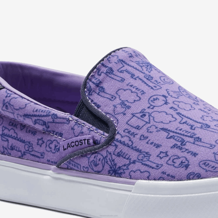 Lacoste Jump Serve Textile Slip On 646T3235 Purple White 84X Kids