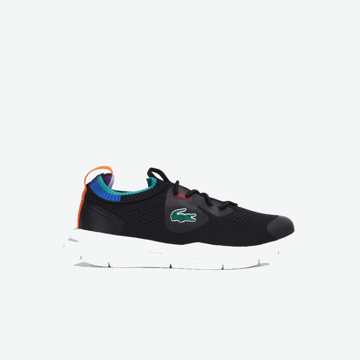 Lacoste Run Spin Knit Textile Color Contrast Sneakers 646T3298 Black Blue 011 Kids