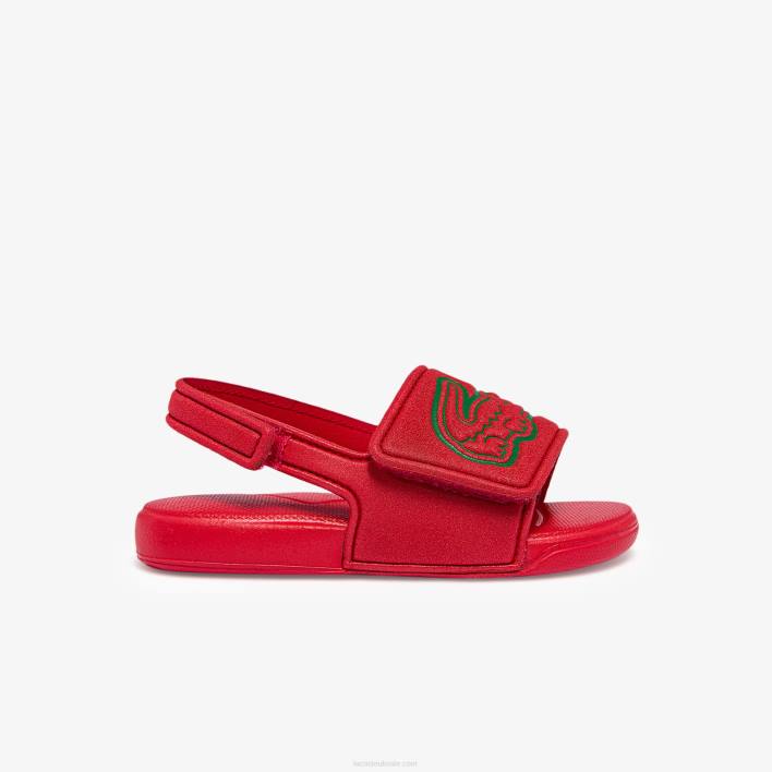 Lacoste L.30 Strap Synthetic Slides 646T2971 Red Green T2Q Infants