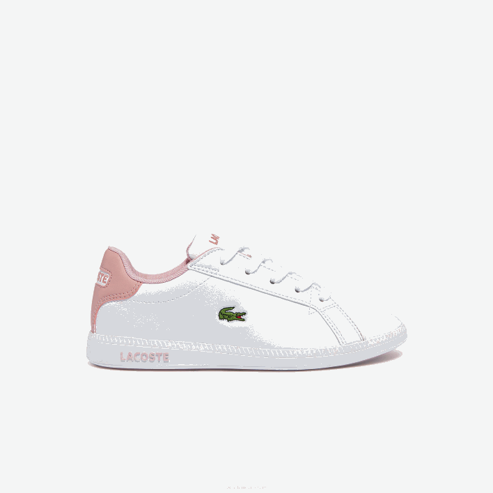 Lacoste Graduate Synthetic Sneakers 646T3231 White & Light Pink 1Y9 Kids