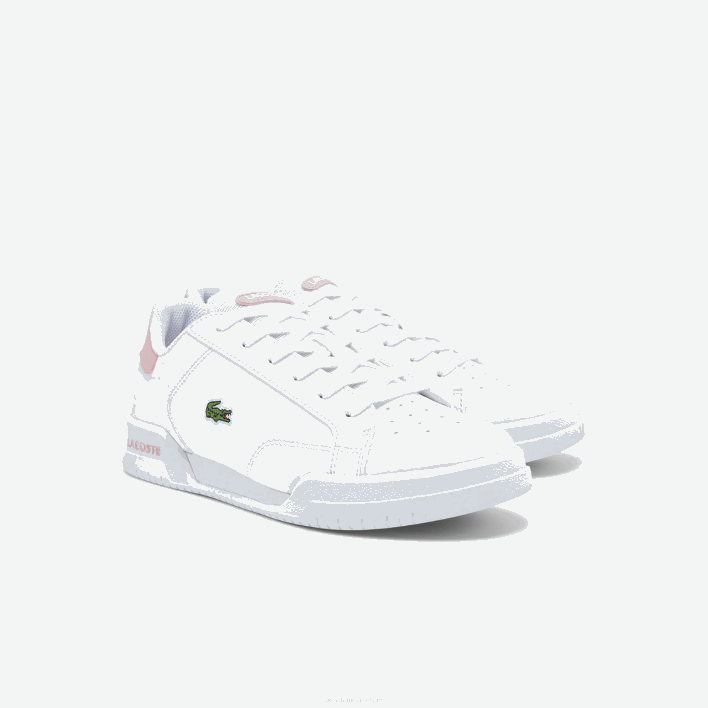 Lacoste Twin Serve Synthetic Sneakers 646T3321 White & Light Pink 1Y9 Juniors
