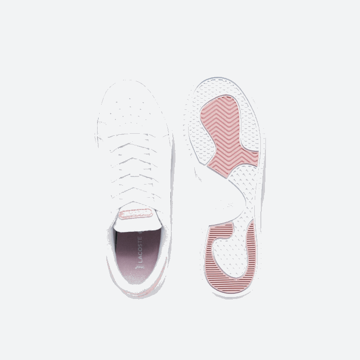 Lacoste Twin Serve Synthetic Sneakers 646T3321 White & Light Pink 1Y9 Juniors