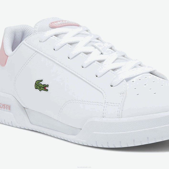 Lacoste Twin Serve Synthetic Sneakers 646T3321 White & Light Pink 1Y9 Juniors