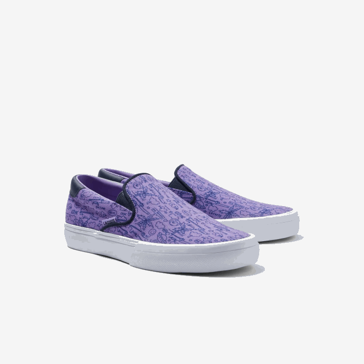 Lacoste Jump Serve Textile Slip On 646T3323 Purple White 84X Juniors