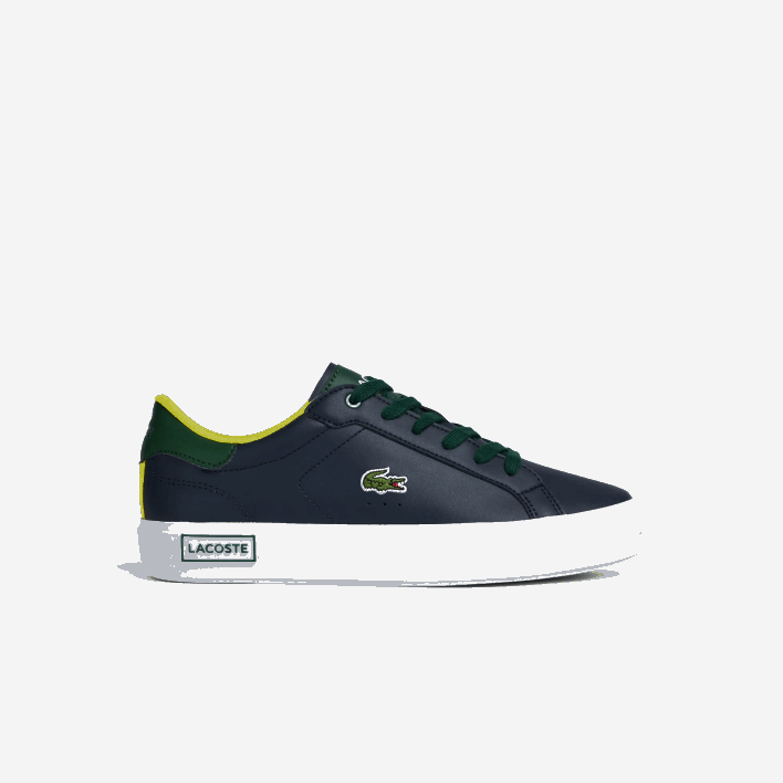 Lacoste Powercourt Synthetic Popped Heel Sneackers 646T3332 Navy & Green 2S3 Juniors