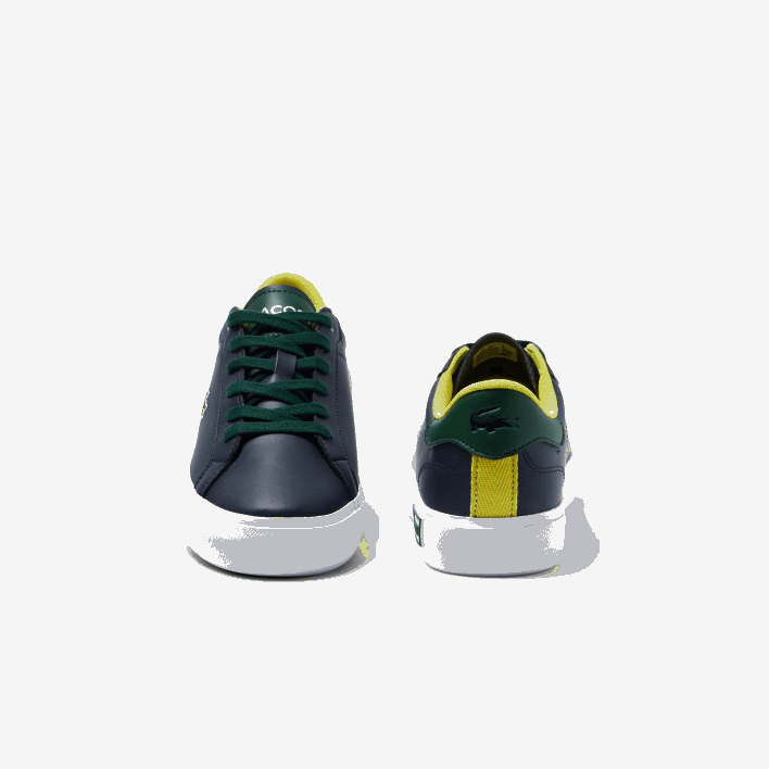 Lacoste Powercourt Synthetic Popped Heel Sneackers 646T3332 Navy & Green 2S3 Juniors