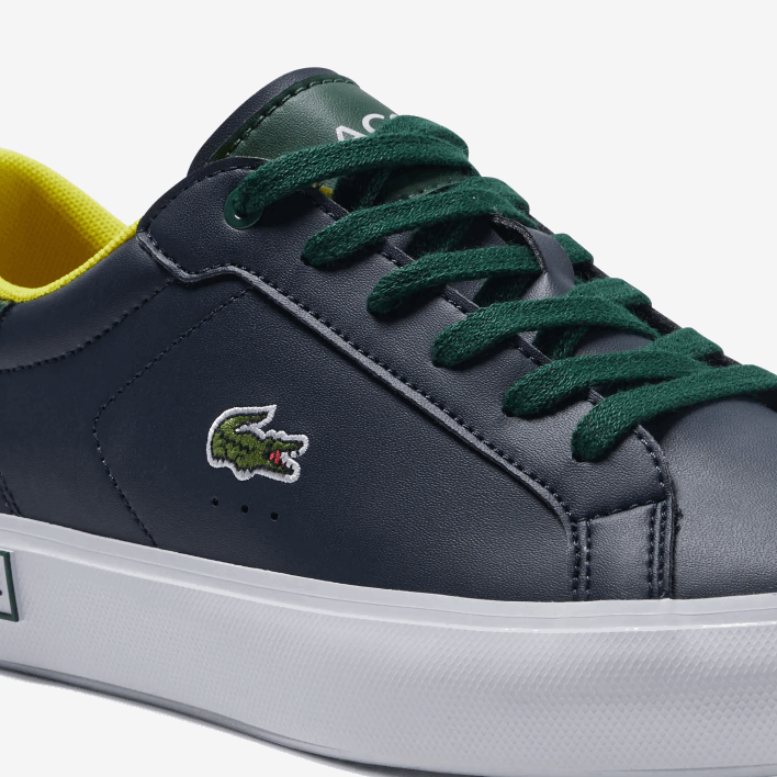 Lacoste Powercourt Synthetic Popped Heel Sneackers 646T3332 Navy & Green 2S3 Juniors