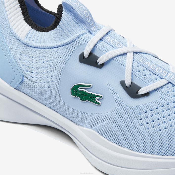 Lacoste Run Spin Knit Textile Color Contrast Sneackers 646T3329 Light Blue White 2K7 Juniors