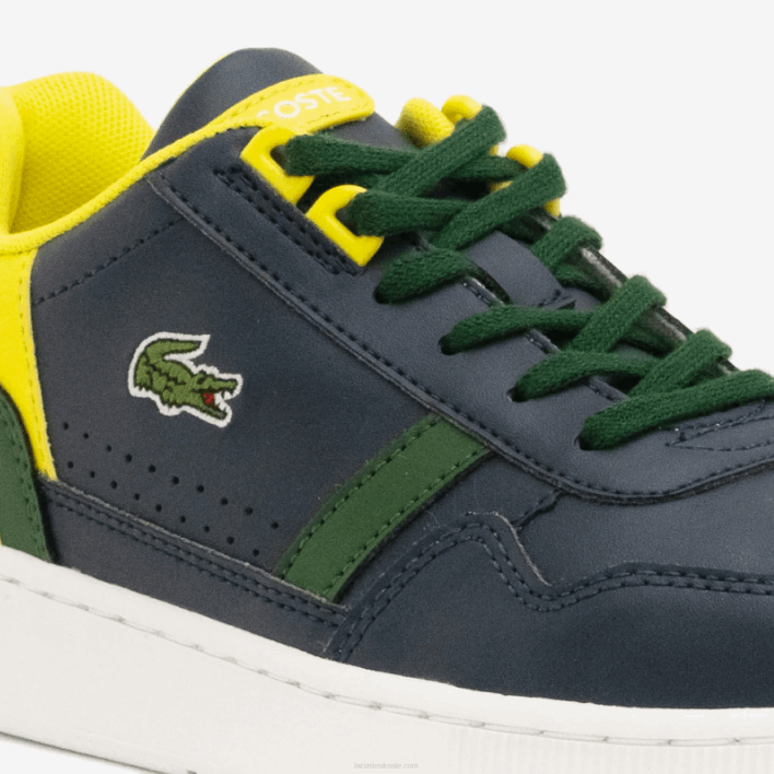 Lacoste T-Clip Synthetic Color-Pop Sneackers 646T3315 Navy & Green 2S3 Juniors